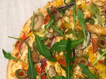 Medium Pizza med kylling ........kr.115,-